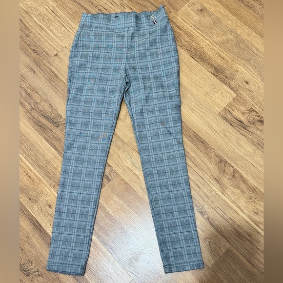 Tommy Hilfiger Women’s Ankle Plaid Gray Black Straight Pull on Pants Size 6 - Picture 3 of 10